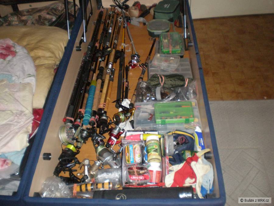 Rybářská výbava - uložení věcí, sušení v bytě